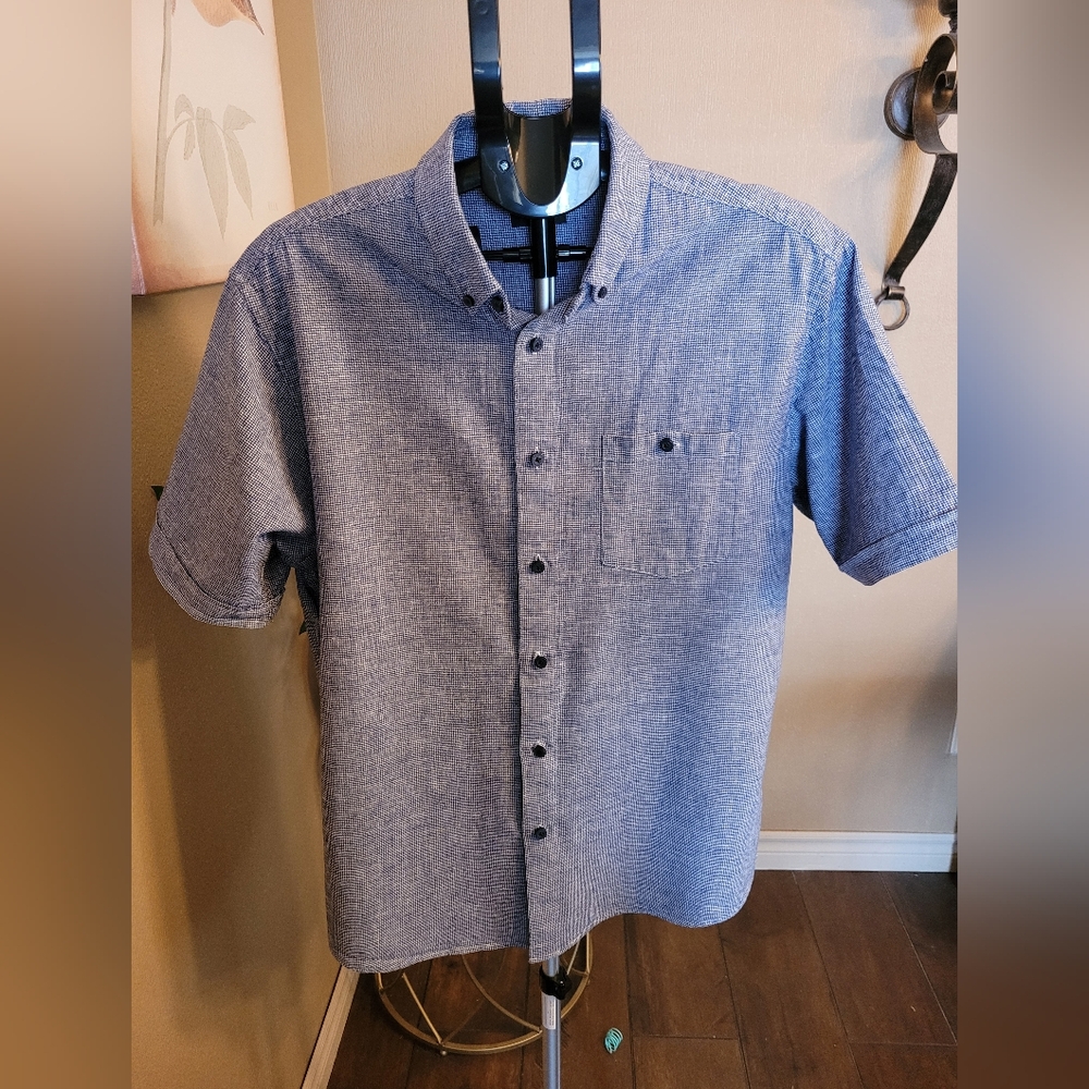 Men's Haggar Blue Short Sleeve Shirt